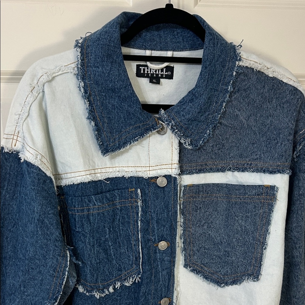 Thrill Patchwork Denim Cropped Jacket - image 2